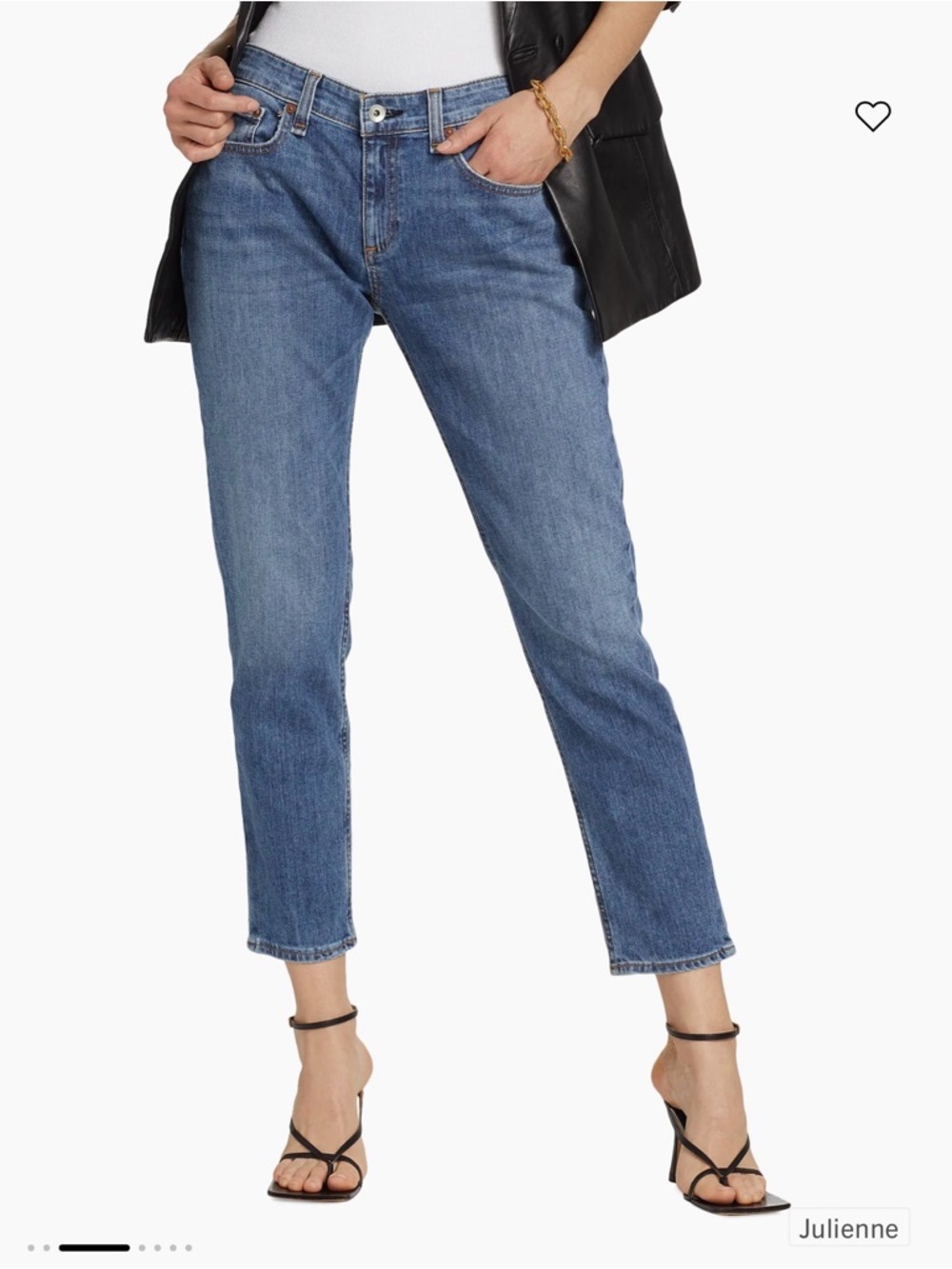 Rag & Bone Women's Dre Low-Rise Slim Boyfriend Jeans Size 27 Medium Dark Wash - Picture 2 of 12